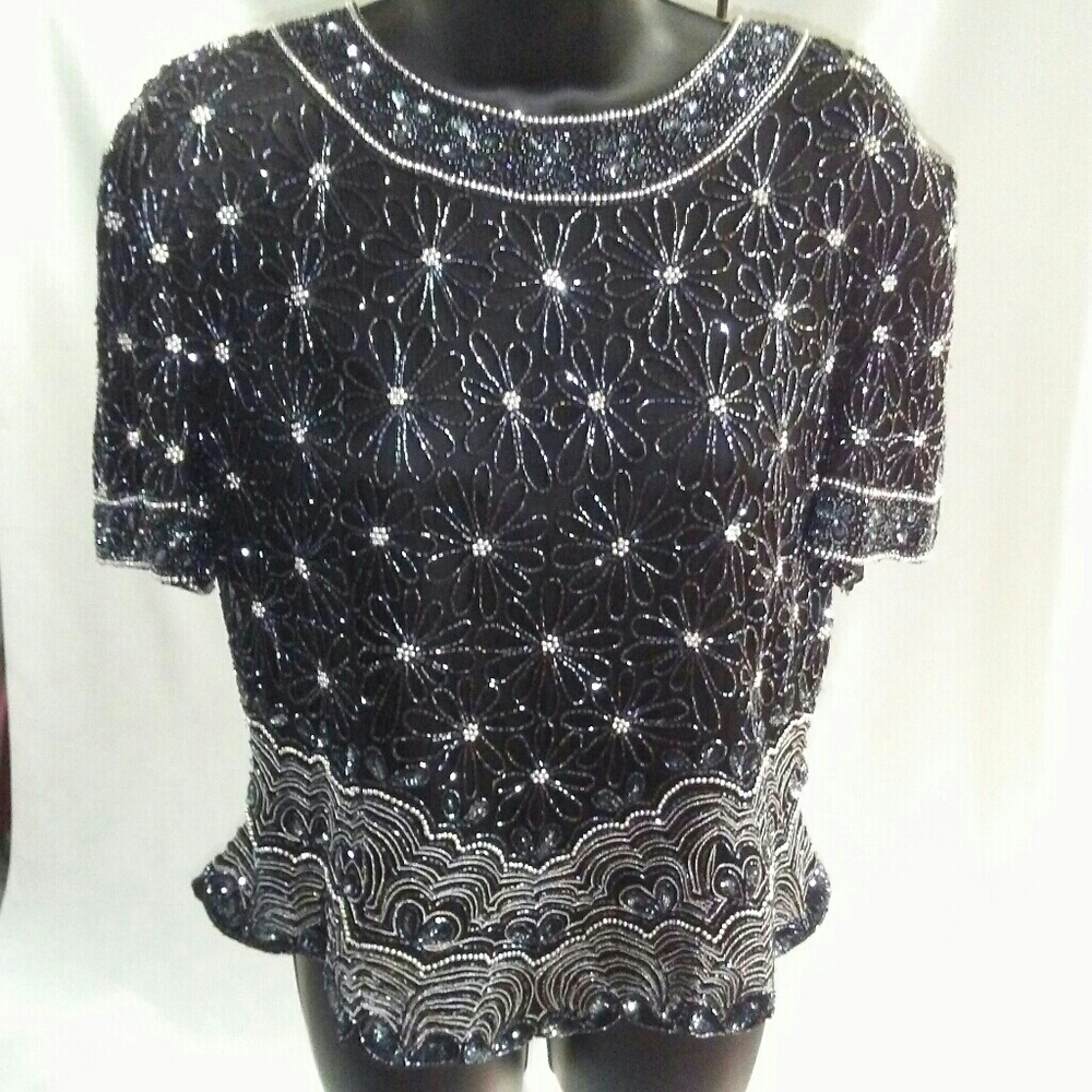PAPÉLL BOUTIQUE Evening beaded top XL